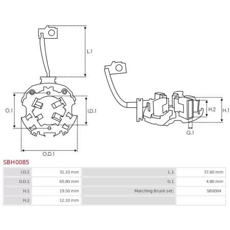 Porte-balais de démarreur pour BOSCH 0001107434, 0001107440, 0001107441, 0001107448