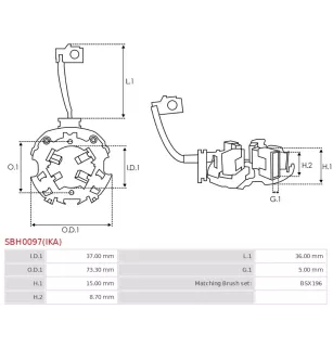 Porte-balais de démarreur pour BOSCH 0001116005, 0001116006, 000111600