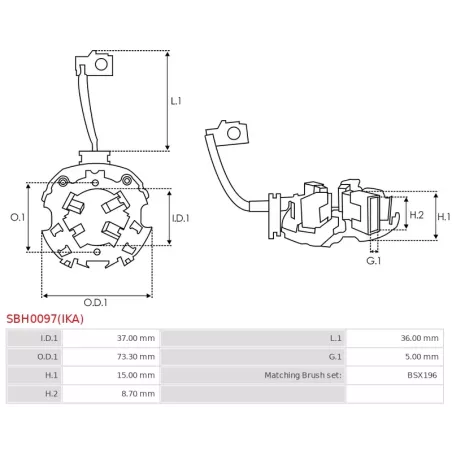 Porte-balais de démarreur pour BOSCH 0001116005, 0001116006, 0001116008, 0001116009