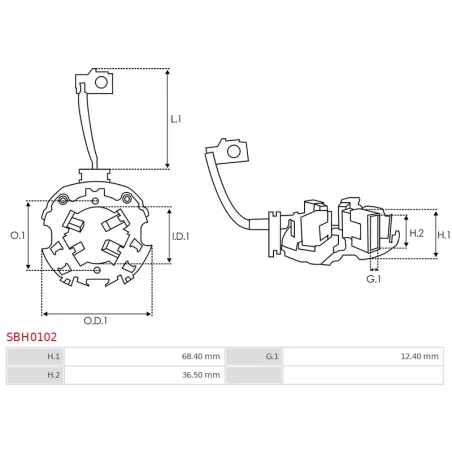 Porte-balais de démarreur pour BOSCH 0001410065, 0001410067, 0001410073, 0001410074