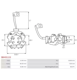 Porte-balais de démarreur pour BOSCH 0001211221