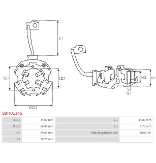 Porte-balais de démarreur pour BOSCH 0001139041, 0001139042, 000113907