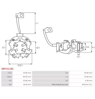 Porte-balais de démarreur pour BOSCH 0001115035