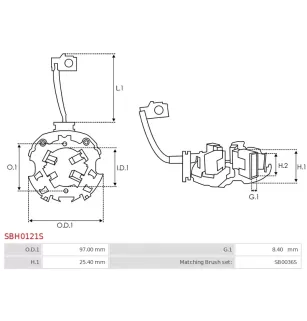 Porte-balais de démarreur pour BOSCH 0001368015, 0001368061, 000136806