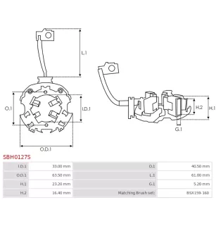 Porte-balais de démarreur pour BOSCH 0001108400, 0001108401, 000110840