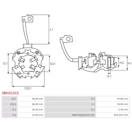 Porte-balais de démarreur pour BOSCH 0001112035, 0001112037, 0001112044, 0001112045