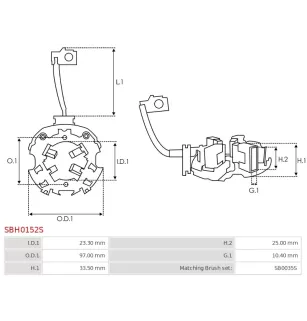 Porte-balais de démarreur pour BOSCH 0001367022, 0001367023, 000136702