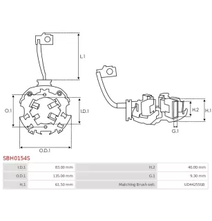 Porte-balais de démarreur pour BOSCH 0001601007