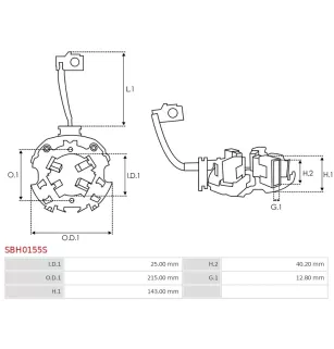 Porte-balais de démarreur pour BOSCH 0001510008, 0001510009, 000151001