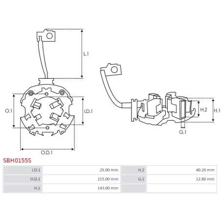 Porte-balais de démarreur pour BOSCH 0001510008, 0001510009, 0001510017, 0001510025