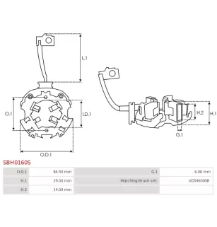 Porte-balais de démarreur pour BOSCH 0010300003