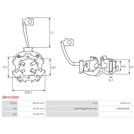 Porte-balais de démarreur pour BOSCH 0010300003