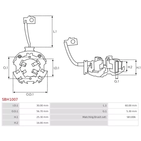 Porte-balais de démarreur pour DELCO 8000169, 8000213, 8000300, 8000337