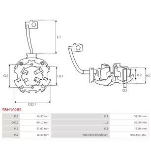 Porte-balais de démarreur pour DELCO 361002A970, 8000039, 8000073, 800