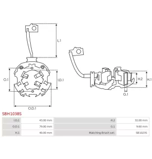 Porte-balais de démarreur pour DELCO 8200330, 8200435