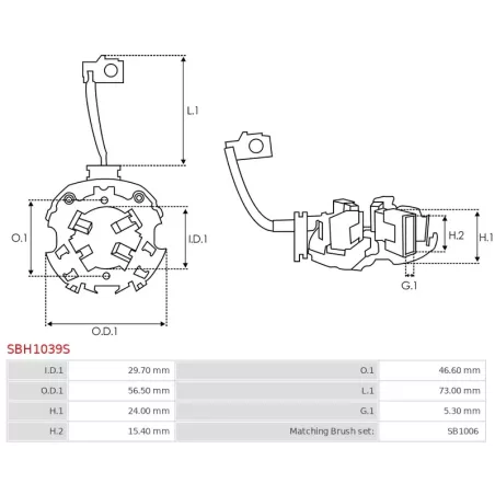 Porte-balais de démarreur pour DELCO 8000169, 8000222, 8000333, 8000357