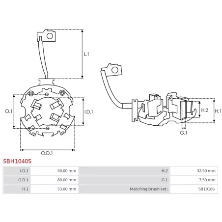 Porte-balais de démarreur pour DELCO 8200834, 8200958, 8200959