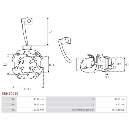 Porte-balais de démarreur pour DELCO 8200308, 8200433