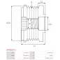 Poulie lente d’alternateur CARGO 331742, DENSO 021040-1210, IKA 3.5462.0, 3.5462.1, INA 5350218, 5350218000, F-582200