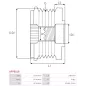 Poulie lente d’alternateur AS-PL UD101337AFP, KRAUF APN8210