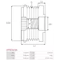 Poulie lente d’alternateur AS-PL UD13360AFP, CARGO 333960, FIAT 77365271, IKA 3.5453.0, 3.5453.1, INA 5350213, 5350213000