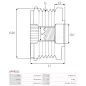 Poulie lente d’alternateur CARGO 235874, IKA 3.5302.0, 3.5302.1, INA 5350038, 5350038000, F-228411.02, F-228411.04, F-228411.2