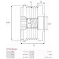 Poulie lente d’alternateur AS-PL UD11590AFP pour UD13363AFP, CARGO 333670, DENSO 021040-1060, IKA 3.3578.1, 3.5378.0