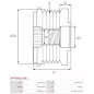 Poulie lente d’alternateur AS-PL UD13365AFP, CARGO 333331, IKA 3.5489.0, 3.5489.1, INA 5350240, 5350240000, F-588421