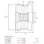 Poulie lente d’alternateur AS-PL UD13366AFP pour UD46398AFP, CARGO 330634, 335012, HONDA 31141-RBD-E02, IKA 3.5449.0, 3.5449.1