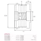 Poulie lente d’alternateur AS-PL UD13366AFP pour UD46398AFP, CARGO 330634, 335012, HONDA 31141-RBD-E02, IKA 3.5449.0, 3.5449.1