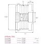 Poulie lente d’alternateur AS-PL UD11582AFP pour UD13367AFP, CARGO 333433, DENSO 021040-1900, 021040-2350, FORD 9M5Q-10A352-AA