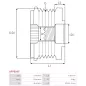 Poulie lente d’alternateur AS-PL UD101350AFP pour UD11579AFP, CARGO 333432, IKA 3.5461.1, INA 5350231, 5350231000, 535023110