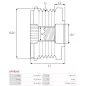 Poulie lente d’alternateur AS-PL UD101379AFP pour UD101532AFP, UD11591AFP, CARGO 333689, DENSO 021040-1241, 021040-1380