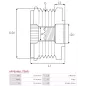 Poulie lente d’alternateur CARGO 333689, DENSO 021040-1241, 021040-1380, 121041-1241, IKA 3.3595.1, INA 5350197000, 535019710