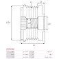 Poulie lente d’alternateur AS-PL UD101345AFP pour UD101451AFP, UD21057AFP, CARGO 333689, DENSO 021040-1241, 021040-1380