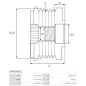 Poulie lente d’alternateur AS-PL UD19803AFP, CARGO 333689, DENSO 021040-1241, 021040-1380, 121041-1241, IKA 3.3595.1