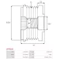 Poulie lente d’alternateur AS-PL UD13027AFP, KRAUF APN6590