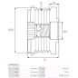 Poulie lente d’alternateur AS-PL UD45072AFP pour UD45076AFP