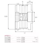 Poulie lente d’alternateur AS-PL UD101382AFP pour UD14968AFP, UD45052AFP, KRAUF APN2511, APN9511