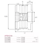 Poulie lente d’alternateur AS-PL UD809902AFP, CARGO 333710, DENSO 121041-1590, FIAT 77364965, INA 5350221000, 535022110