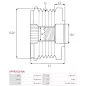 Poulie lente d’alternateur AS-PL UD809913AFP, CARGO 333708, DENSO 021040-2560, IKA 3.5518.1, INA 5350263000, 535026310