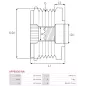 Poulie lente d’alternateur AS-PL UD809921AFP, CARGO 334130, IKA 3.5509.0, 3.5509.1, INA F-612719, LUK 5350275000, 535027510