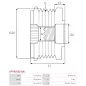 Poulie lente d’alternateur AS-PL UD809927AFP, INA F-565232, F-565232.01, F-565232.02, LUK 5350286000, 535028610, RUVILLE 56013