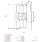 Poulie lente d’alternateur AS-PL UD809942AFP, CARGO 335742, INA F-601835, LUK 5350329000, 535032910, TOYOTA 27415-0Y030