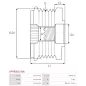 Poulie lente d’alternateur AS-PL UD809960AFP, CARGO 333705, IKA 3.5522.1, INA 5350260000, 535026010, F-604438