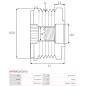 Poulie lente d’alternateur AS-PL UD20189AFP, DENSO 021040-1601, KOYO WCPA66531, CASCO CCP96115, REAL 23061511, SANDO SCP96115