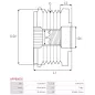 Poulie lente d’alternateur AS-PL UD101427AFP pour UD46590AFP, DENSO 021040-2250, KOYO WCPA77591, ZEN 5842, ZEN5842, ZN5842