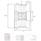 Poulie lente d’alternateur AS-PL UD18079AFP, CHRYSLER 53013579AA, INA F236151, VISNOVA 85-74-44, ZEN 5536, ZN5536, ERA 219179