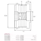 Poulie lente d’alternateur AS-PL UD18149AFP, CARGO 333454, DENSO 104210-4880, INA 535019810, LITENS 600802, 920802