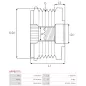 Poulie lente d’alternateur AS-PL UD18157AFP, CARGO 333453, DENSO 121041-0580, MS121041-0580, FIAT 77364721, IKA 3.3596.0